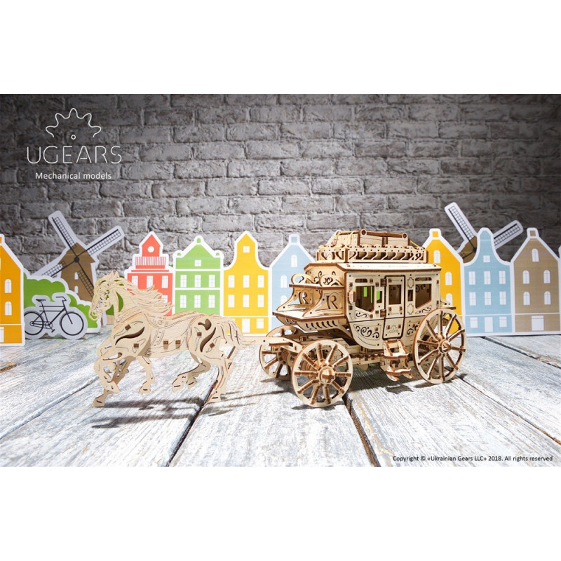 Ugears Конструктор 3D пазл Почтовый дилижанс  70045